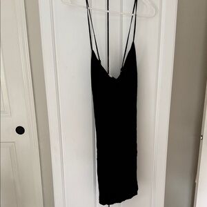 Astr Black Mini Dress with Spaghetti Straps
